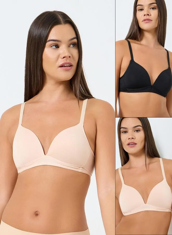 Styli Pack of 2 - Non Padded Non Wired Plunge Bra