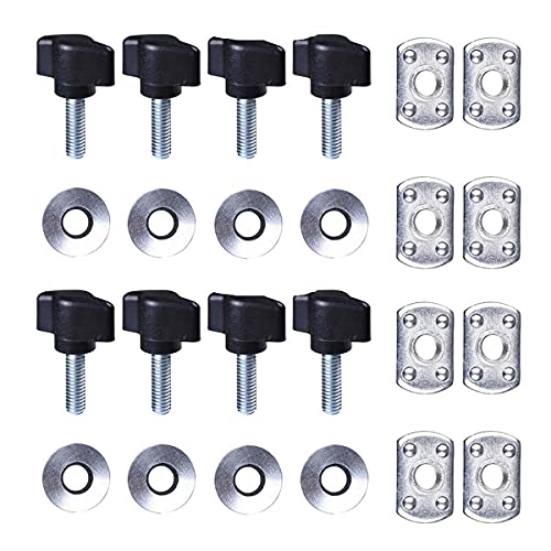 MOEBULB 8pcs Universal Hard Top Quick Removal Fastener Thumb Screw with Nut Kit Compatible with Jeep Wrangler YJ TJ JK JKU & Unlimited 1995-2017 (Black) - Image 1