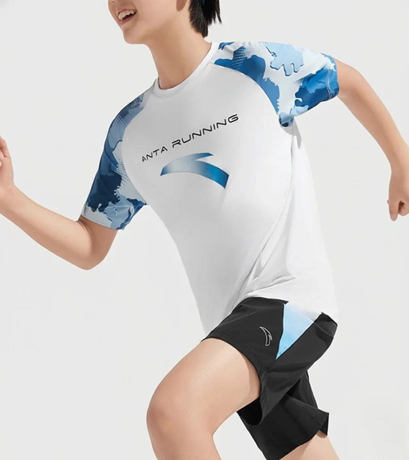 ANTA Kids FlexAir Running Tee – Stretchy Quick-Dry Summer Sports T-Shirt