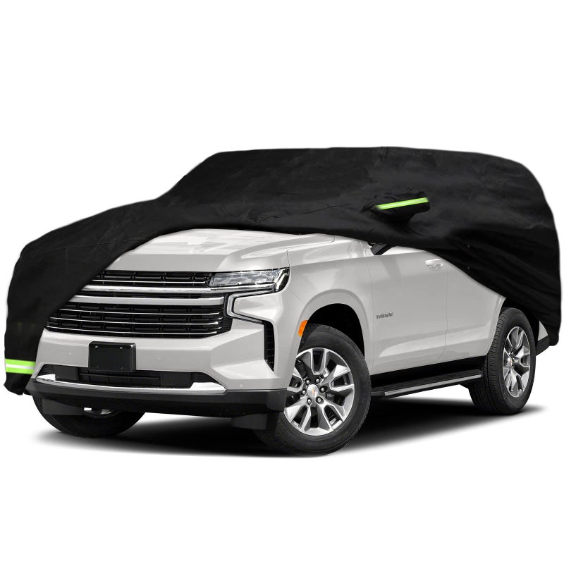 YIXIN Waterproof Car Cover for 20072022 Chevrolet TahoeGMC YukonCadillac Escalade Car Cover Custom Fit 100 Waterproof Windproof Strap Single Door Zipper Up to 213 L Black