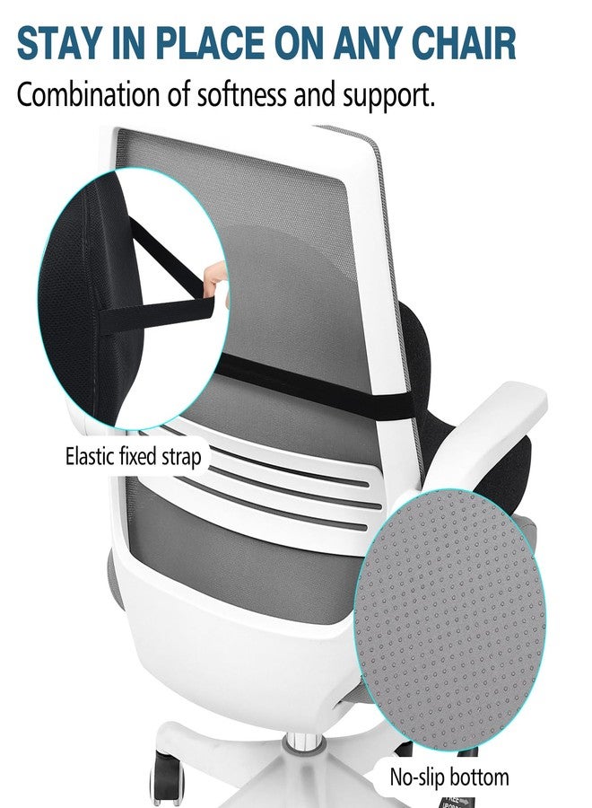 TANYOO Office Chair Cushion with Lumbar Support Pillow Memory Foam Seat Cushions Ergonomic Dual Layer Integrated Back Pillow for Sciatica Pain Relief for Office Gaming Chair - Image 5