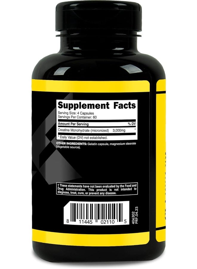 Primaforce كبسولات الكرياتين مونوهيدرات - 240 كبسولة، 3,000 ملغ لكل حصة، خالية من الغلوتين وغير معدلة وراثيًا - Image 4