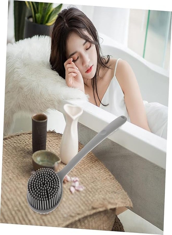 Feelon فرشاة استحمام للجسم من السيليكون الناعم الفاخر من فيلون، بمقبض طويل، لإزالة الأوساخ والشوائب | خالية من مادة BPA | للرجال والنساء (أسود) - Image 5