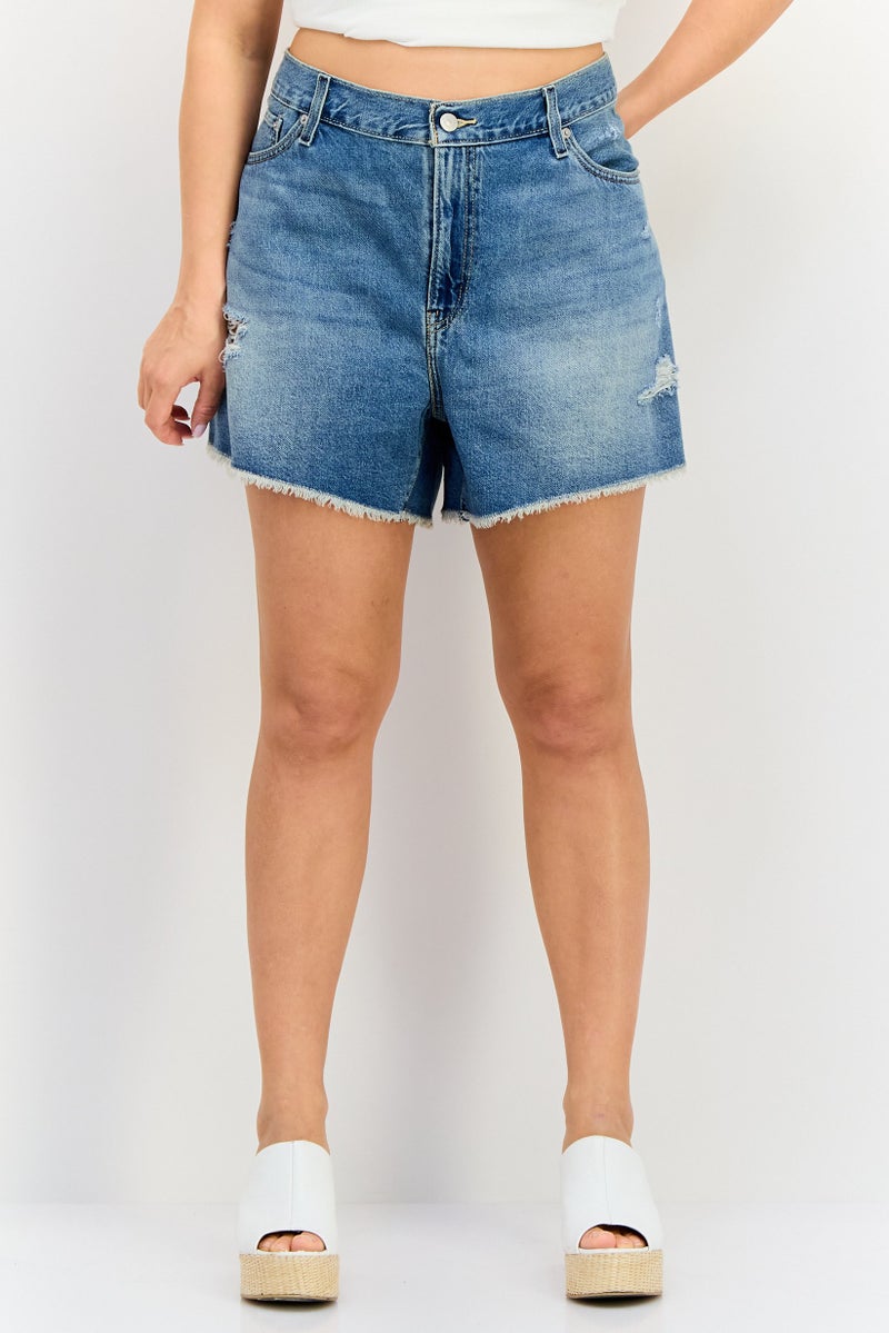 Levi's شورتات جينز ممزقة للنساء من طراز الثمانينات، زرقاء - Image 1