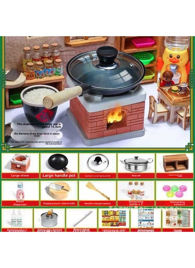 Family Children's Set Stall Mini Cooking Toy Night Market Kitchenette Suit Gift Box Kitchenware All Really Boiled-Color:Double Pot Upgrade-[cooking Master] 44-piece Set (comes With Five-piece Protective Set)  - Image 5
