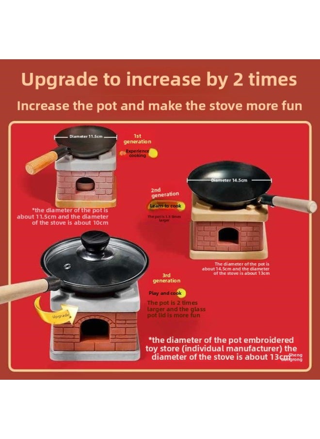 Family Children's Set Stall Mini Cooking Toy Night Market Kitchenette Suit Gift Box Kitchenware All Really Boiled-Color:Double Pot Upgrade-[cooking Master] 44-piece Set (comes With Five-piece Protective Set)  - Image 3