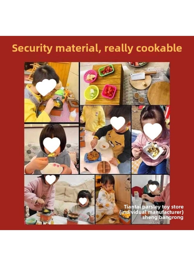 Family Children's Set Stall Mini Cooking Toy Night Market Kitchenette Suit Gift Box Kitchenware All Really Boiled-Color:Double Pot Upgrade-[cooking Master] 44-piece Set (comes With Five-piece Protective Set)  - Image 4