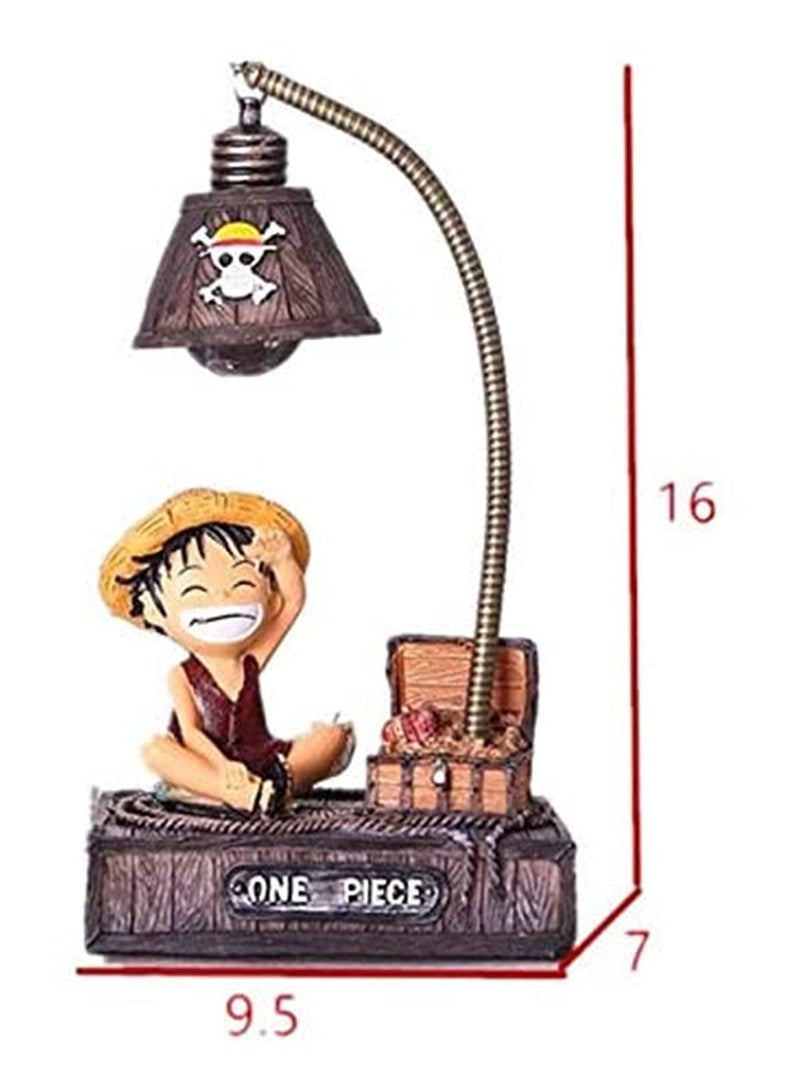 1Pcs ONE PIECE Anime Monkey Chopper Luffy LED Table Lamp Night Light Green Resin Decorative Lighting Great Gift for Fans Home Decor Bedroom Office Desk - Image 4