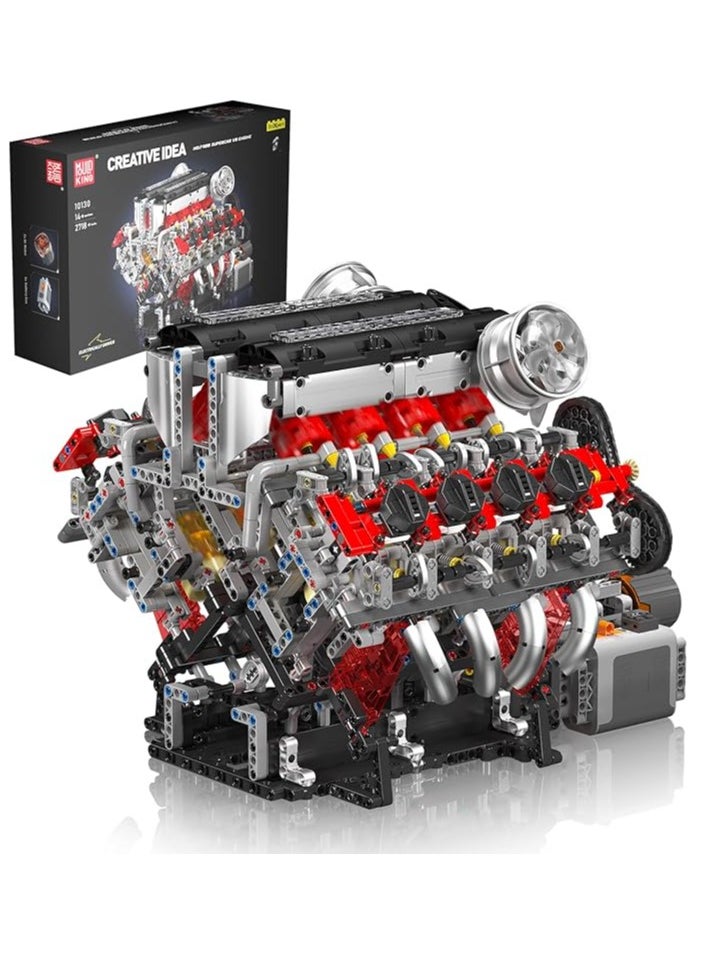 mould king - 10130 V8 Engine Toys Building Brock Sets, Educational Model Engine, Mini Engine Scale Model with Motor, Set for Boys Kids Aged 14+ (2718 Pieces) - Image 1