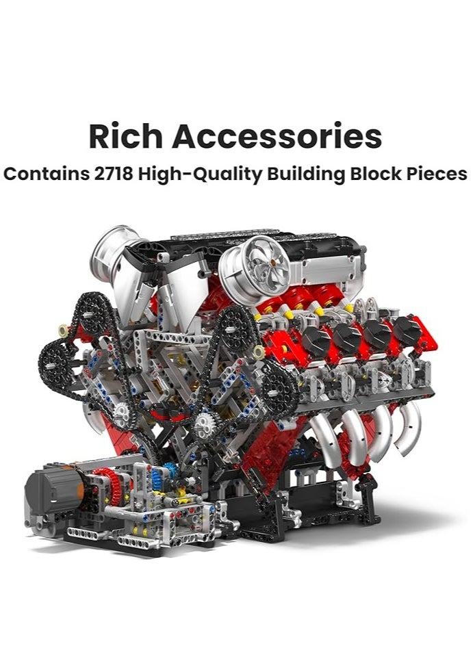mould king - 10130 V8 Engine Toys Building Brock Sets, Educational Model Engine, Mini Engine Scale Model with Motor, Set for Boys Kids Aged 14+ (2718 Pieces) - Image 1