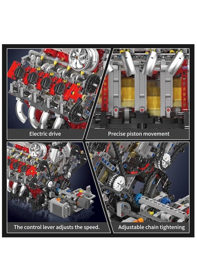 mould king - 10130 V8 Engine Toys Building Brock Sets, Educational Model Engine, Mini Engine Scale Model with Motor, Set for Boys Kids Aged 14+ (2718 Pieces) - Image 1