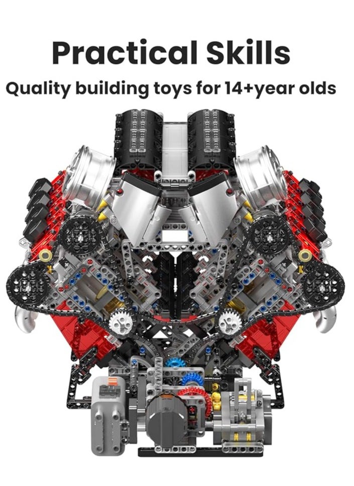 mould king - 10130 V8 Engine Toys Building Brock Sets, Educational Model Engine, Mini Engine Scale Model with Motor, Set for Boys Kids Aged 14+ (2718 Pieces) - Image 1