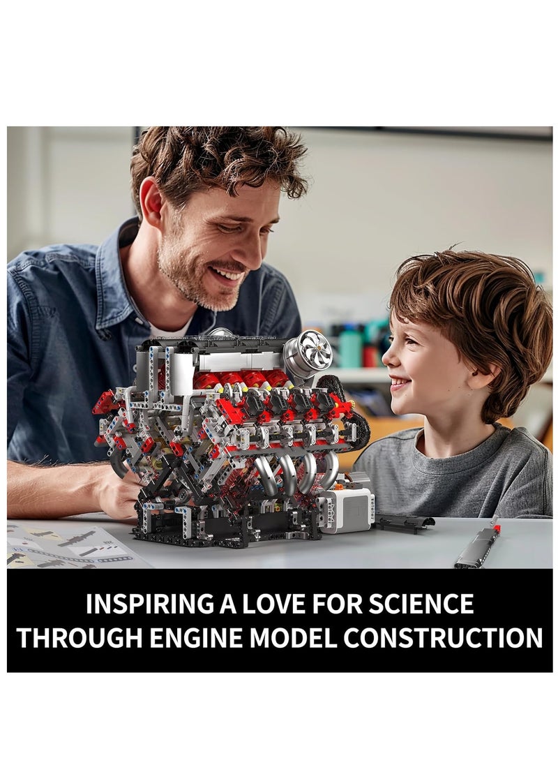mould king - 10130 V8 Engine Toys Building Brock Sets, Educational Model Engine, Mini Engine Scale Model with Motor, Set for Boys Kids Aged 14+ (2718 Pieces) - Image 1