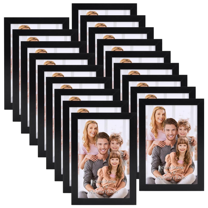 مجموعة إطارات صور هوكيو متعددة 6x4 مكونة من 18 إطار صور أسود 4x6 للتعليق على الحائط أو العرض على الطاولة