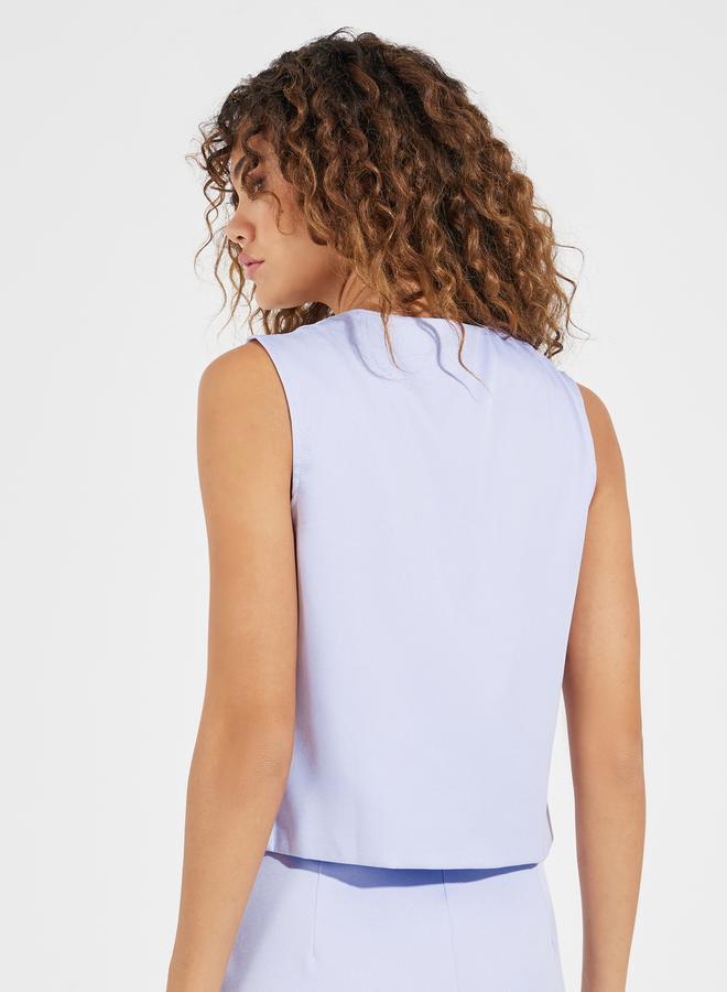 V Neck Buttoned Tailored Waistcoat
