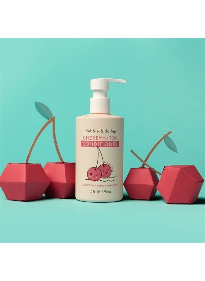 Dabble & Dollop - Cherry on Top Conditioner - Natural Shine & Detangler for Kids, 100% USA-made, Paraben & Sulfate Free, Vegan, Gluten-free, Tear-Free (10oz) - Image 1