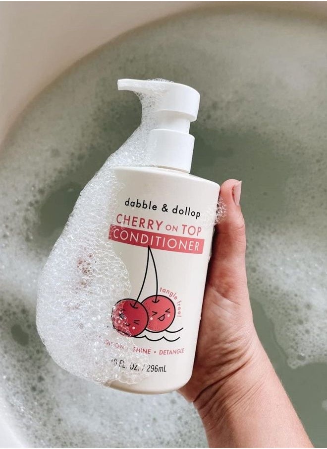 Dabble & Dollop - Cherry on Top Conditioner - Natural Shine & Detangler for Kids, 100% USA-made, Paraben & Sulfate Free, Vegan, Gluten-free, Tear-Free (10oz) - Image 1