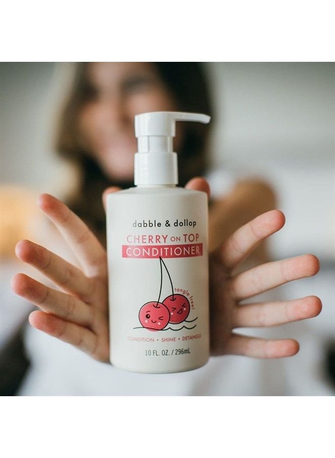 Dabble & Dollop - Cherry on Top Conditioner - Natural Shine & Detangler for Kids, 100% USA-made, Paraben & Sulfate Free, Vegan, Gluten-free, Tear-Free (10oz) - Image 1