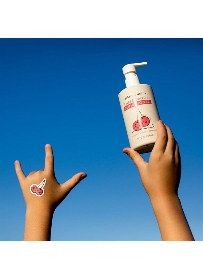 Dabble & Dollop - Cherry on Top Conditioner - Natural Shine & Detangler for Kids, 100% USA-made, Paraben & Sulfate Free, Vegan, Gluten-free, Tear-Free (10oz) - Image 1