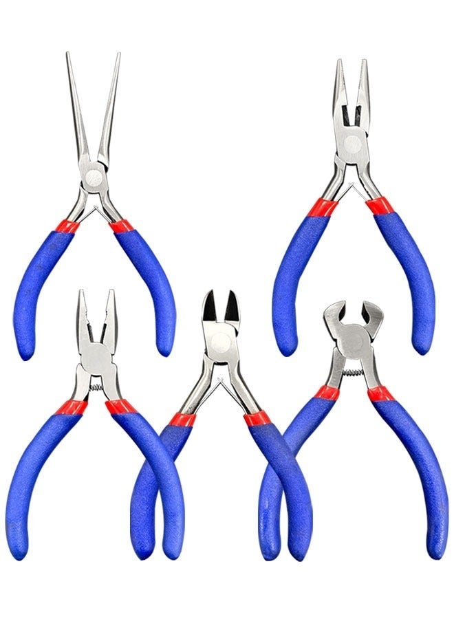 5-Piece Mini Precision Pliers Set 🔧 Needle-Nose, Diagonal Cutting, Mini Vise, Long-Nose & End-Cutting Pliers – High Carbon Steel, Rust Resistant, for Electronics, Jewelry & DIY - Image 1