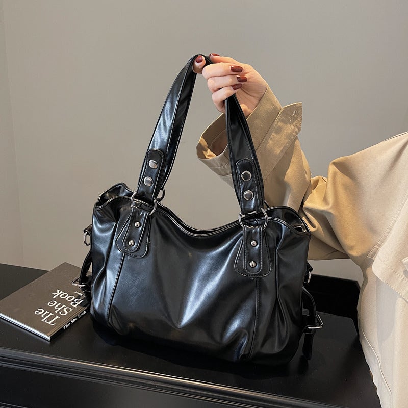 Retro PU Leather Large Tote Bag for Women - Image 4