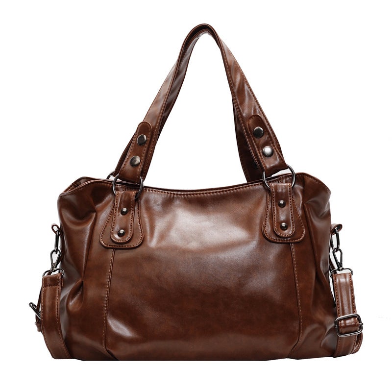 Retro PU Leather Large Tote Bag for Women - Image 3