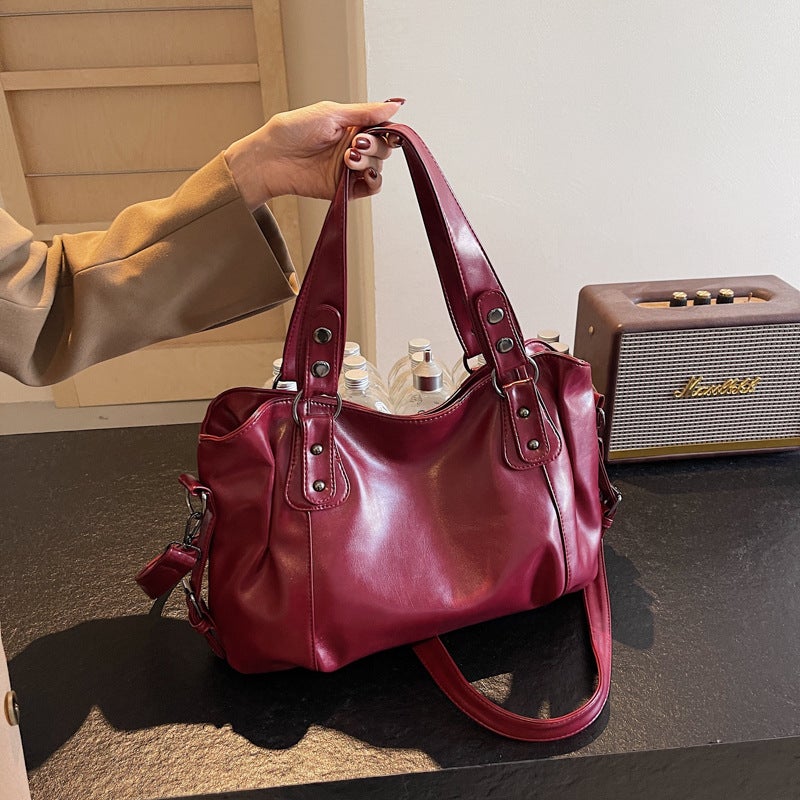 Retro PU Leather Large Tote Bag for Women - Image 5