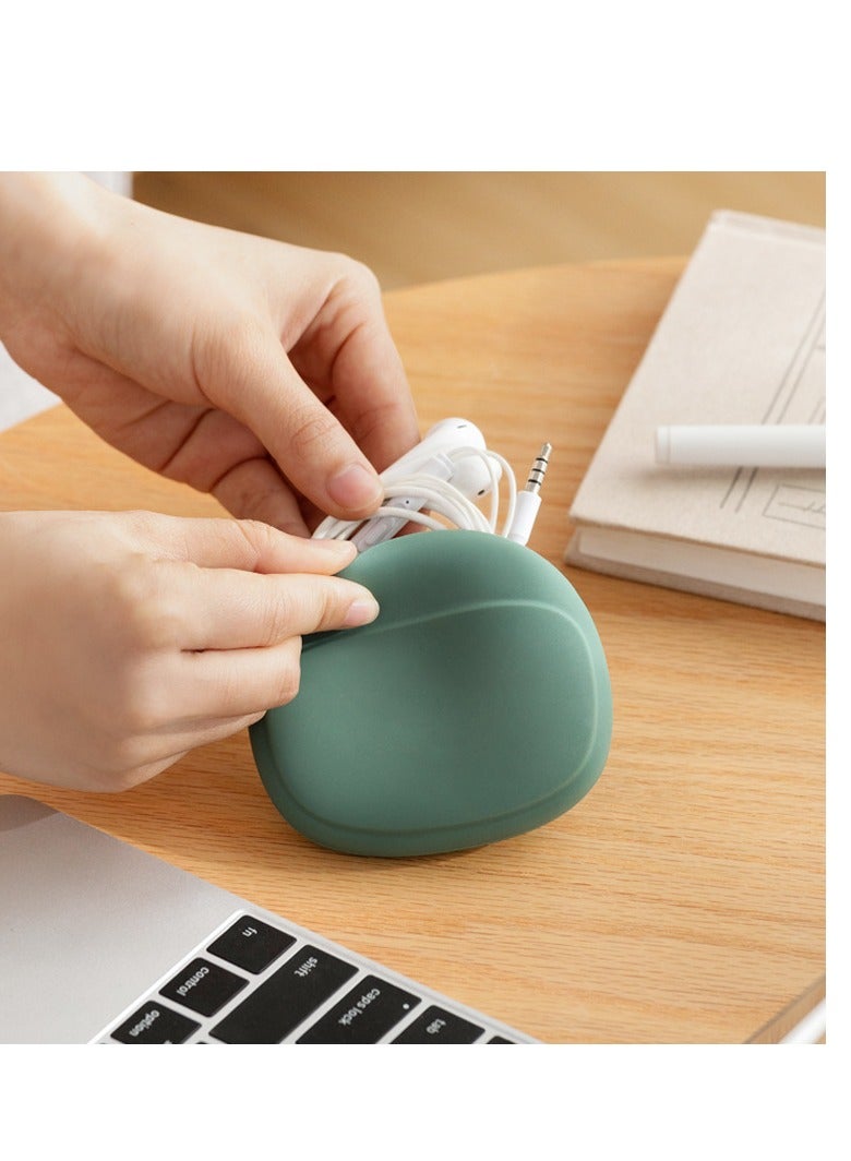 AROAQ Silicone Headphone Organizer, Portable Earbud Case Data Cable Storage Case, Small Storage Case For Wired Earbuds,charging Cable,key Accessories - Image 2