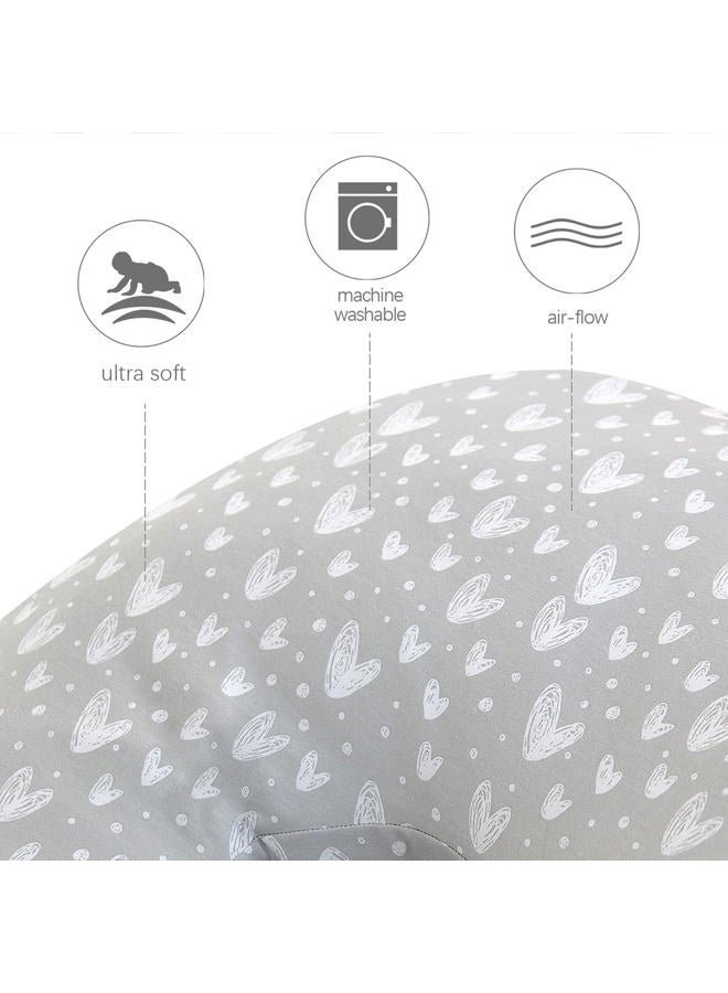 Biloban Pregnancy Pillow Cover U-Shaped, Super Soft Replacement Cover Fits Most 55/57 Inch Maternity Pillow, Full Body Pregnancy Pillow Case, Universal Fit, Grey Hearts Print  - Image 3