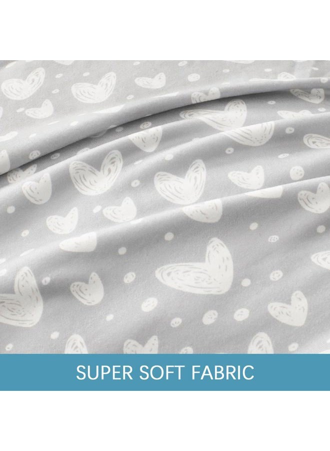 Biloban Pregnancy Pillow Cover U-Shaped, Super Soft Replacement Cover Fits Most 55/57 Inch Maternity Pillow, Full Body Pregnancy Pillow Case, Universal Fit, Grey Hearts Print  - Image 4