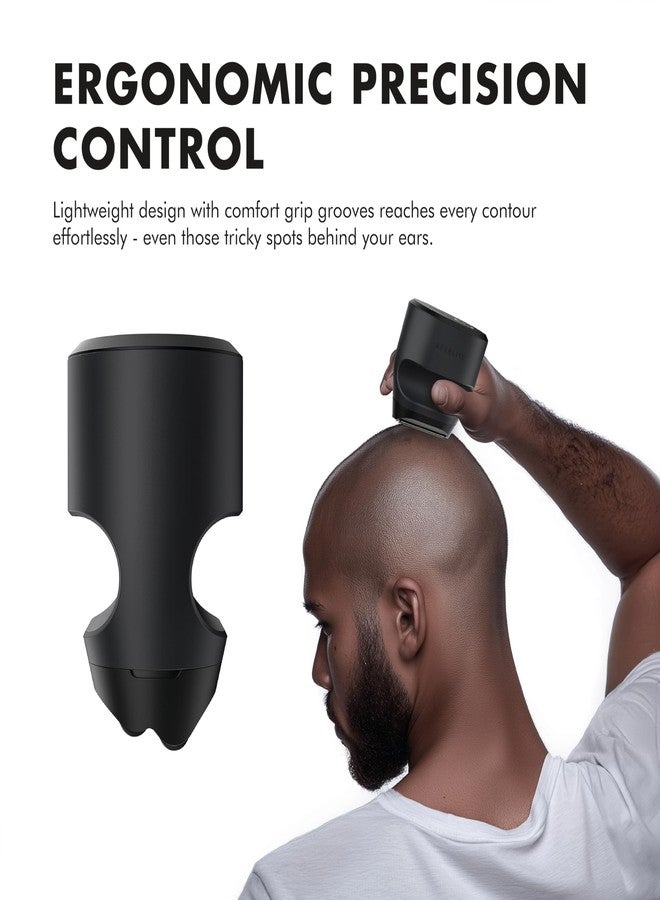 Aberlite Touch 2 Foil Head Shaver for Bald Men - Finishing Foil Shaver for Bald Head & Face, 0.05mm Ultra-Thin Foils for Razor-Smooth Results, Ergonomic Multi-Grip, Waterproof, USB-C Charging (Black - Image 5