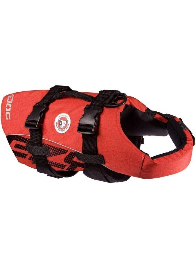 إيزي دوج سترة نجاة للكلاب من Ezydog DFD - سترة أمان للسباحة قابلة للتعديل مع حافة عاكسة ومقبض متين - مادة تعويم أكثر بنسبة 50% - صغيرة، حمراء - Image 1
