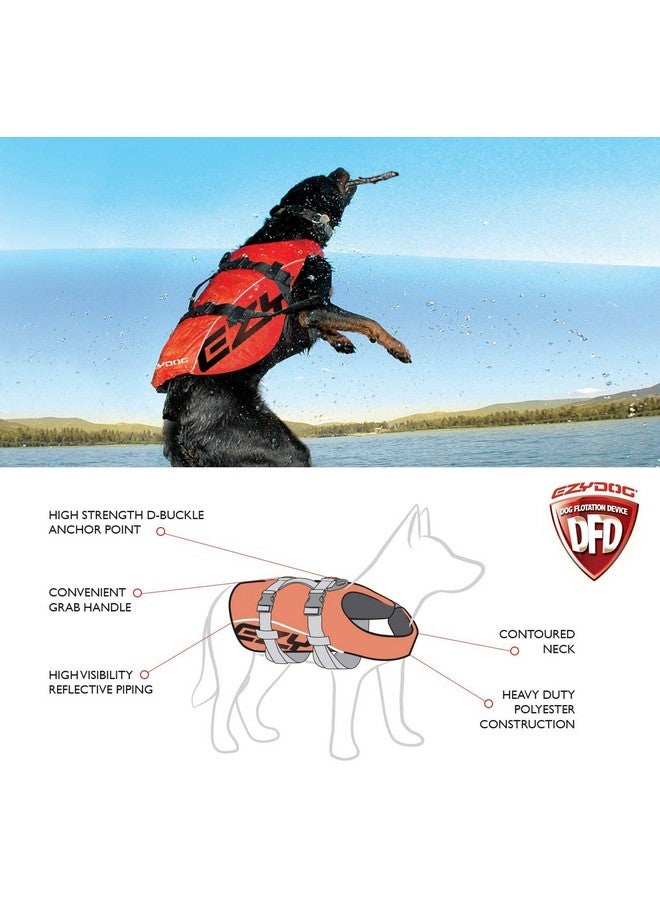 إيزي دوج سترة نجاة للكلاب من Ezydog DFD - سترة أمان للسباحة قابلة للتعديل مع حافة عاكسة ومقبض متين - مادة تعويم أكثر بنسبة 50% - صغيرة، حمراء - Image 3