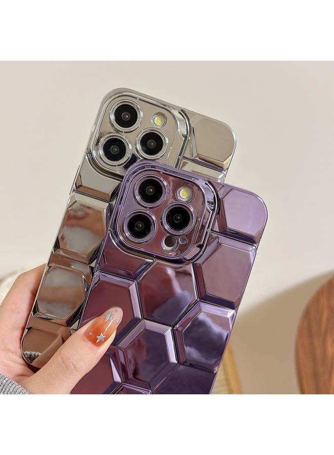 Zaboon Case For iPhone 13 Electroplating Laser Engraving 3D Honeycomb TPU Phone Case - Image 3