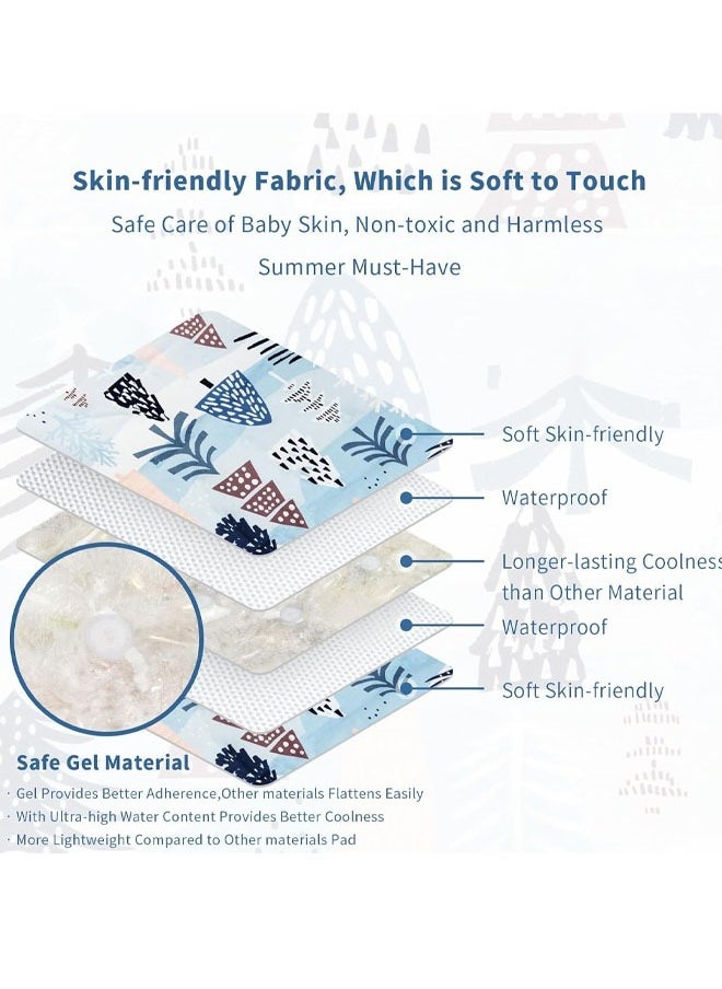 Baby stroller cooling mat ice pad Stroller seat cushion Stroller gel cooling pads Child safety seat cooling pads The principle of scientific and technological cooling Cool and breathable Dissolve your baby's body heat Suitable for summer to bring continuous cooling to your baby Common to all models 27*13 inches (Blue)