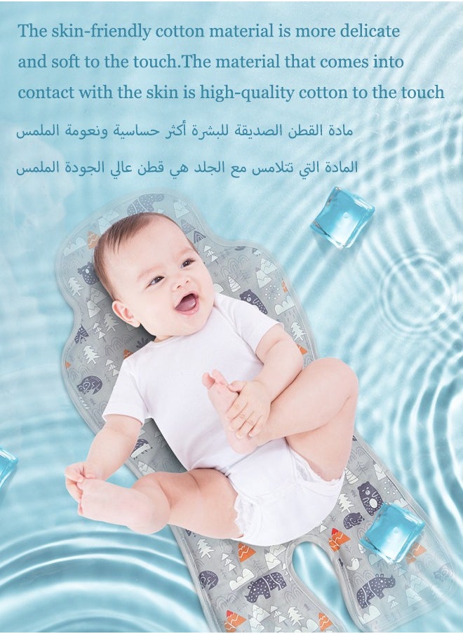 Baby stroller cooling mat ice pad Stroller seat cushion Stroller gel cooling pads Child safety seat cooling pads The principle of scientific and technological cooling Cool and breathable Dissolve your baby's body heat Suitable for summer to bring continuous cooling to your baby Common to all models 27*13 inches (Blue)