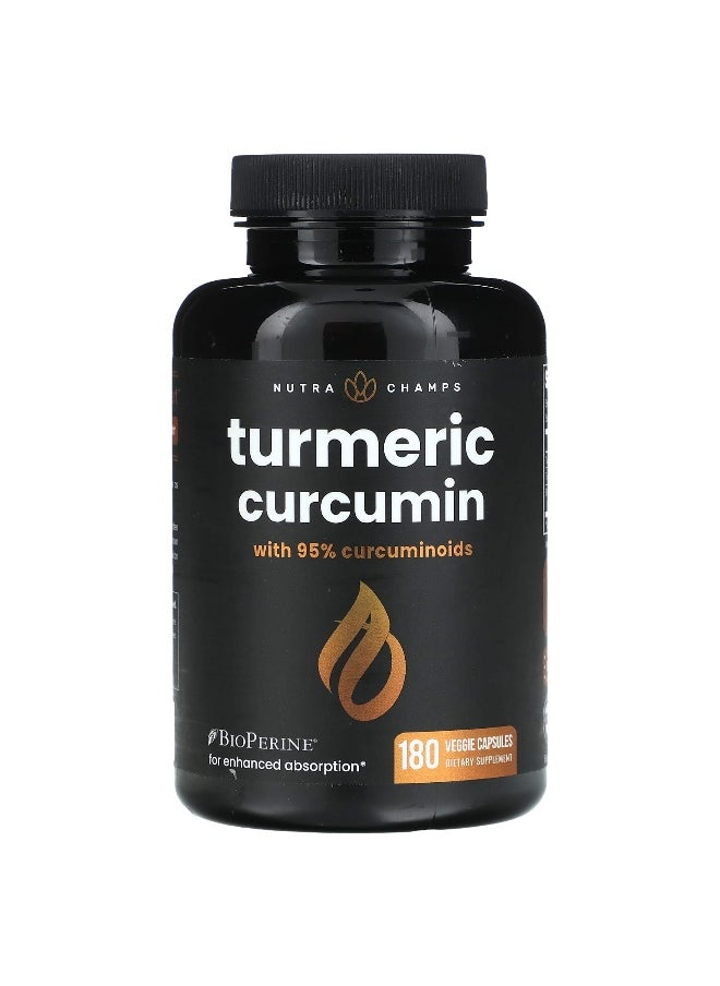 NutraChamps NutraChamps, Turmeric Curcumin, 180 Veggie Capsules  - Image 1