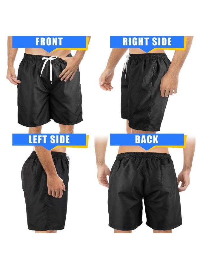 Scotamalone Mens Swim Trunks, Quick Dry Swimming Shorts 7 Inch with Mesh Lining for Swimwear, Bathing Suits, Black, L - Image 2