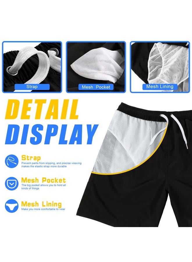 Scotamalone Mens Swim Trunks, Quick Dry Swimming Shorts 7 Inch with Mesh Lining for Swimwear, Bathing Suits, Black, L - Image 4