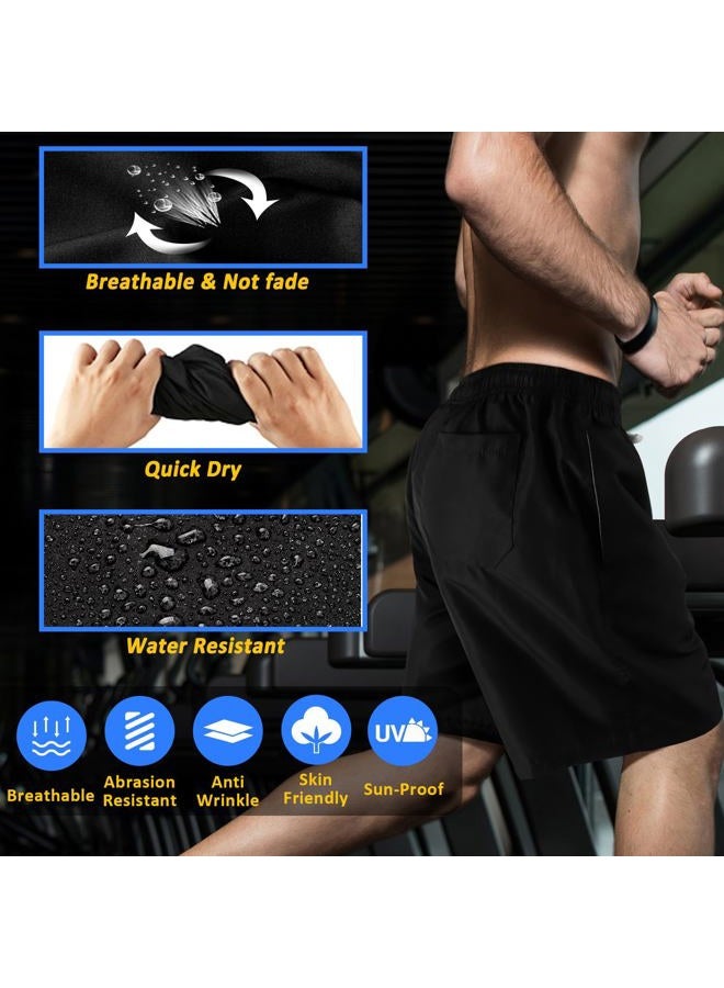 Scotamalone Mens Swim Trunks, Quick Dry Swimming Shorts 7 Inch with Mesh Lining for Swimwear, Bathing Suits, Black, L - Image 3