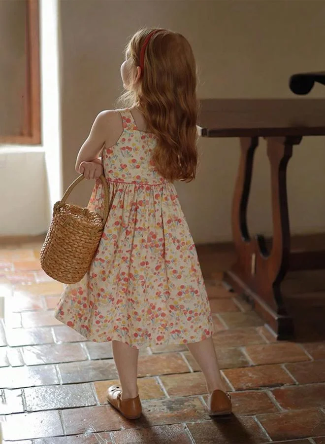 Take Two Girls All-Over Print Square Neck Sleeveless Dress