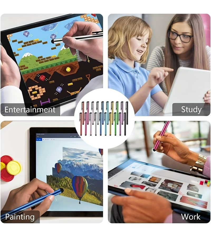 5 Pack Capacitive Rubber Stylus Pen for Tablets Smartphones Multi Device Touch Screen - Image 4