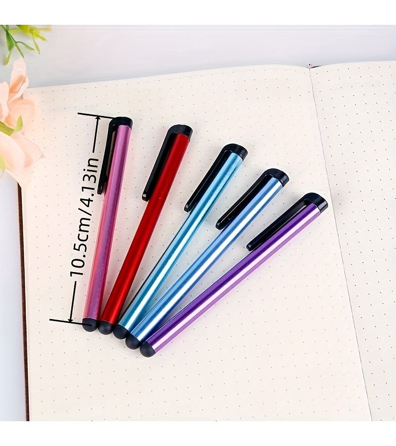 5 Pack Capacitive Rubber Stylus Pen for Tablets Smartphones Multi Device Touch Screen - Image 2