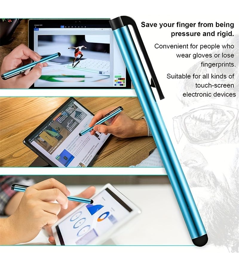 5 Pack Capacitive Rubber Stylus Pen for Tablets Smartphones Multi Device Touch Screen - Image 3