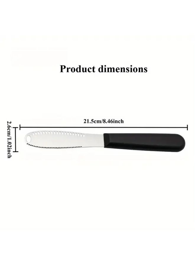 Black Stainless Steel Butter Cheese Spreader Set 6pcs Sharp Blade for Jam Pastries Bread - Image 3