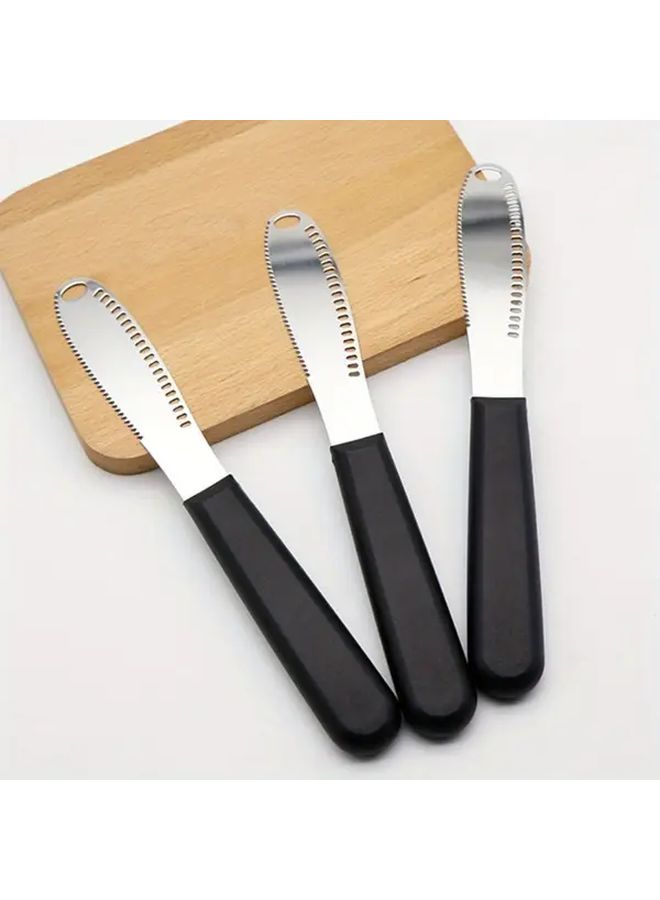 Black Stainless Steel Butter Cheese Spreader Set 6pcs Sharp Blade for Jam Pastries Bread - Image 2