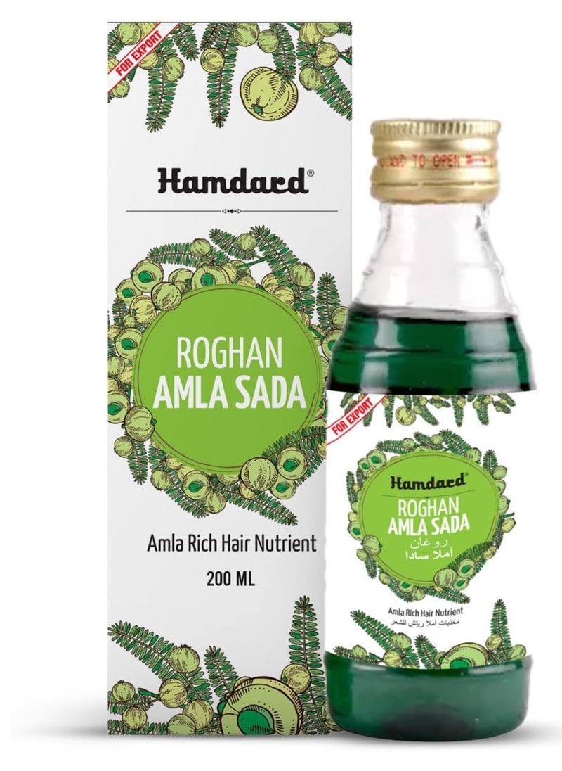 Hamdard Hamdard Rogan Amla Sada Pure Herbal Nourishing Hair Oil, 200 ml  - Image 1