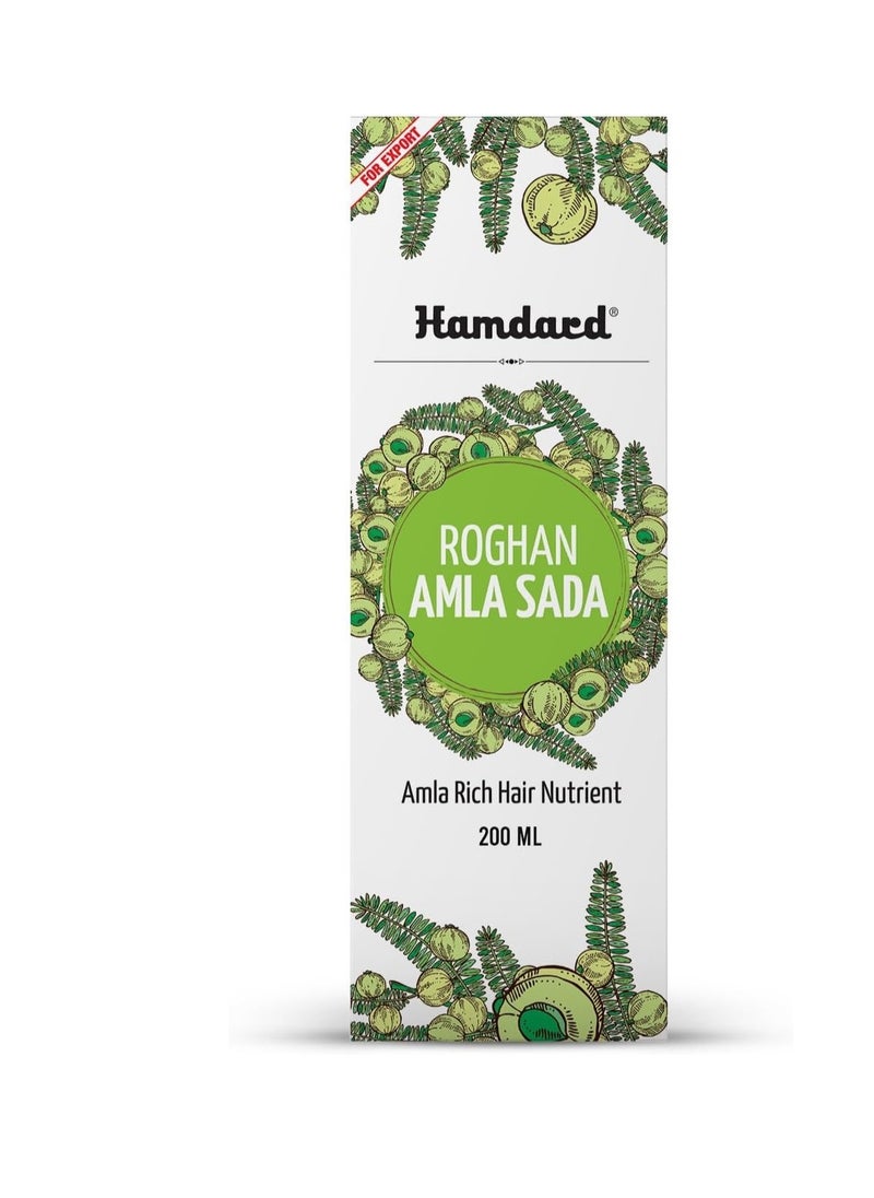 Hamdard Hamdard Rogan Amla Sada Pure Herbal Nourishing Hair Oil, 200 ml  - Image 2
