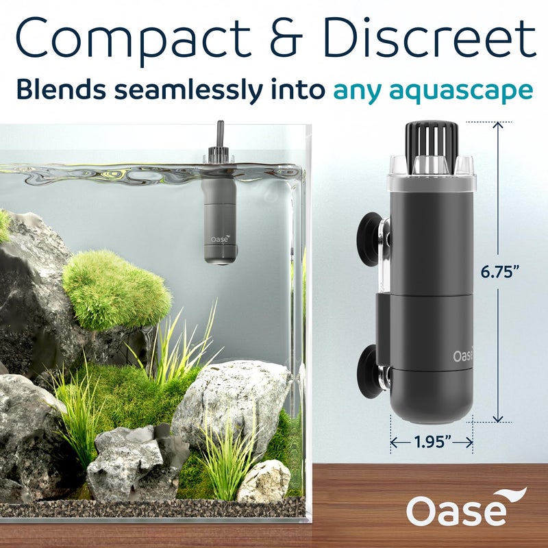 OASE CrystalSkim 600 Surface Skimmer for Freshwater and Marine Aquariums â€“ Compact Internal Filter for Film Oil and Debris Removal, Quiet, Adjustable Flow, Shrimp-Safe, for Tanks up to 160 Gal / 600 L - Image 2