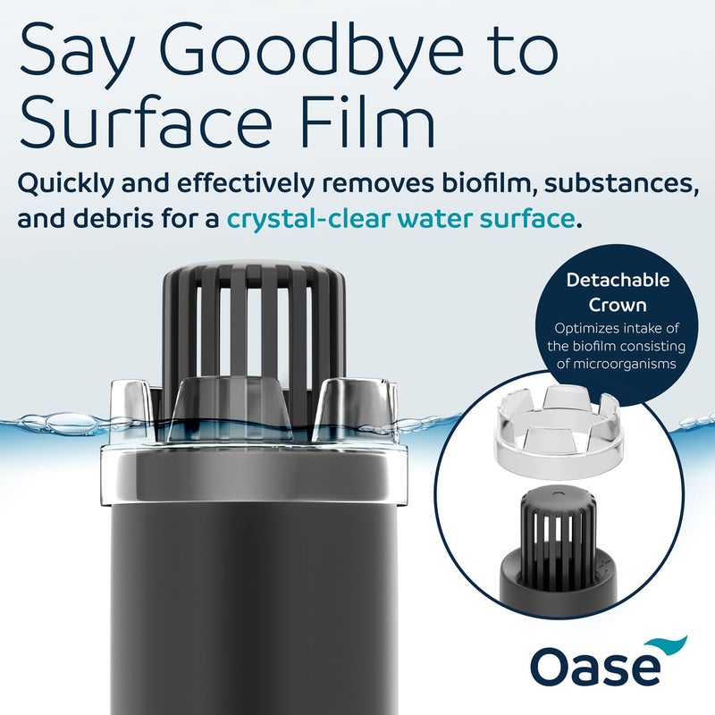 OASE CrystalSkim 600 Surface Skimmer for Freshwater and Marine Aquariums â€“ Compact Internal Filter for Film Oil and Debris Removal, Quiet, Adjustable Flow, Shrimp-Safe, for Tanks up to 160 Gal / 600 L - Image 5
